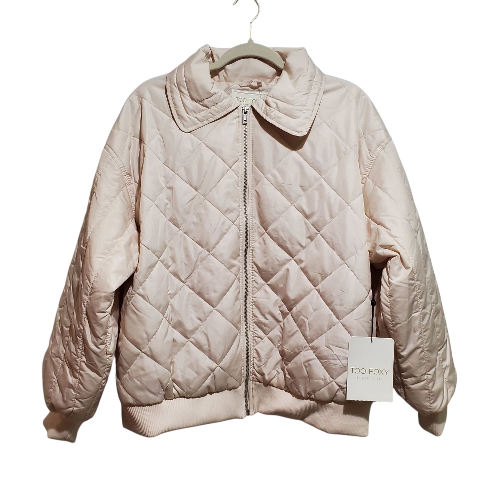 Too Foxy Black Label Cream Quilted Jacket